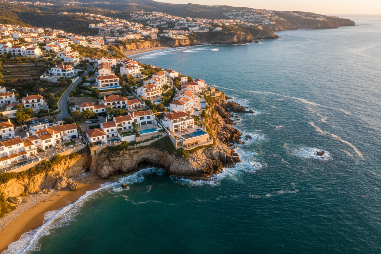 Coastal village aerial